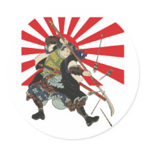 Samurai Flag Sticker by rudejapan Samurai Flag Sticker