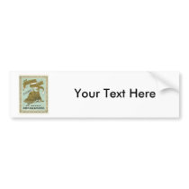 Samurai Hat Vintage Japanese Silk Label Bumper Stickers