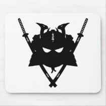 Samurai Helmet & Swords Mousepad