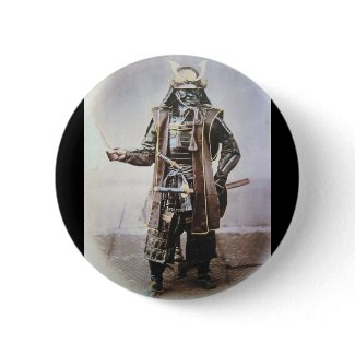 Samurai in Armour circa 1860 button