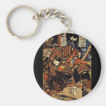 Samurai in Combat, circa 1800's Key Chain