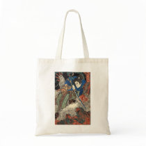 Samurai Japanese Painting c. 1800's Canvas Bags