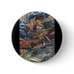 Samurai Japanese Painting c. 1800's Pinback Button