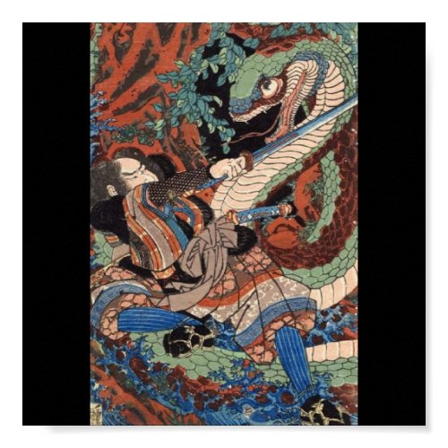 Samurai, Japanese Painting c. 1800's print