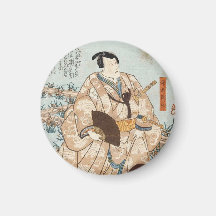 Samurai japonés Utagawa del ukiyo-e clásico del vi Imán De Frigorífico