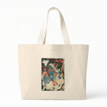 Samurai Killing a Demon, Ancient Japanese Painting Bags