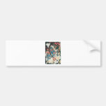 Samurai Killing a Demon, Ancient Japanese Painting Bumper Sticker