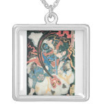 Samurai Killing a Demon, Ancient Japanese Painting Custom Jewelry