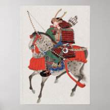 Samurai on horseback print