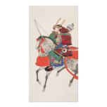 Samurai on Horseback Wearing Armor &amp; Horned Helmet Personalized Photo Card