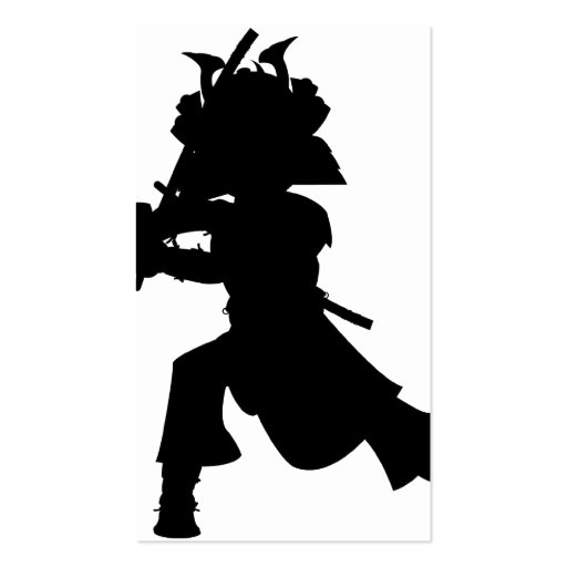 Samurai Silhouette Bookmark Business Cards (front side)
