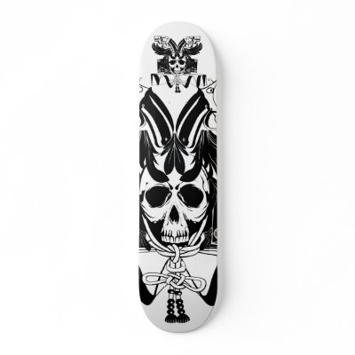 samurai skull board skateboard from Zazzle.com : freaky indie cool american skateboard