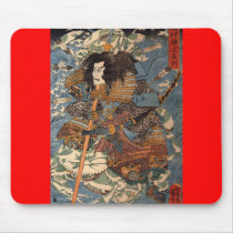 Samurai surfing on the backs of crabs c. 1800's mousepads by DDMcollections Samurai surfing on the backs of crabs c. 1800's mousepads