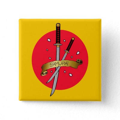 Samurai Sword Tattoo Pinback Buttons by toxiferousdark