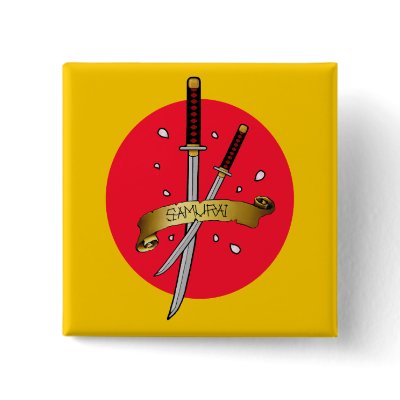 Samurai Sword Tattoo Pinback Buttons by toxiferousdark