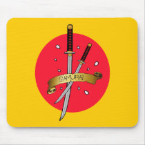 Samurai Sword Tattoo Mouse Pad