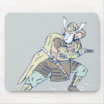 Samurai warrior katana sword mousepads