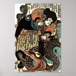 Samurai Warrior Kills Serpent Poster