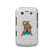 samurai warrior standing front with swords blackberry bold covers