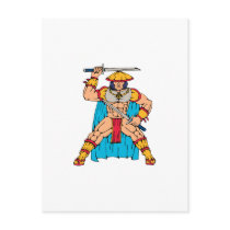samurai warrior standing front with swords post cards