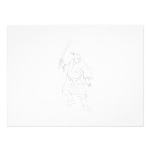 Samurai Warrior With Katana Sword Invite