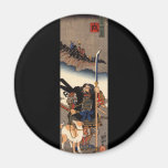 Samurai with his dog, circa 1800's refrigerator magnet