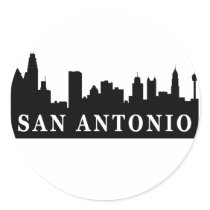 San Antonio Skyline Round Sticker