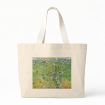 San Antonio Texas Cartoon Map Tote Bag