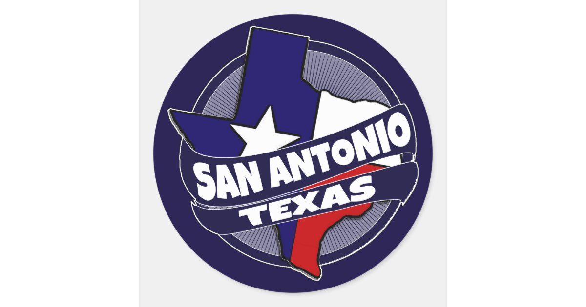 San Antonio Texas flag burst stickers Zazzle