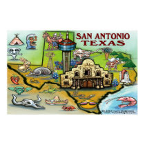 San Antonio TEXAS Map posters by FunGraphix San Antonio TEXAS Map posters