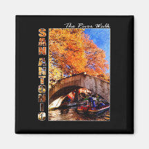 San Antonio, Texas:  River Walk Bridge Refrigerator Magnets
