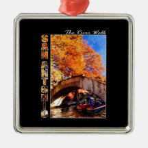 San Antonio, Texas:  River Walk Bridge Christmas Ornament