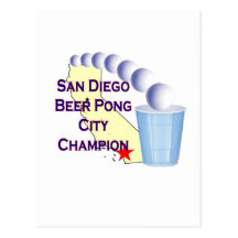 San Diego Beer Pong City Champion Postcard