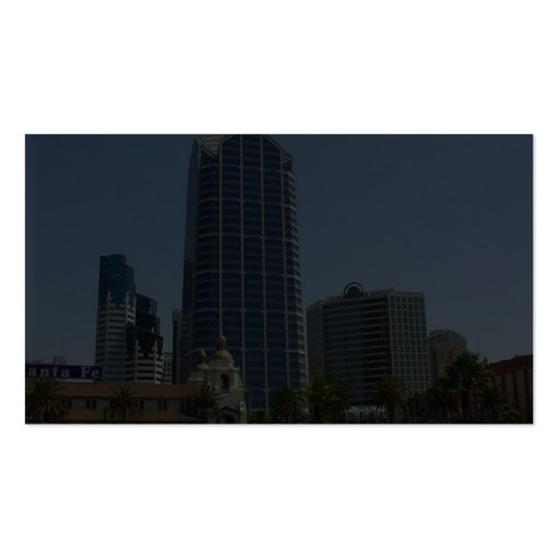 San Diego Buildings High Rise Skyline Business Card Template (back side)