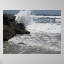 San Diego, Ca Ocean Beach Dog Beach Waves Poster