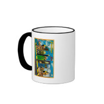 San Diego, California - Large Letter Scenes Coffee Mug
