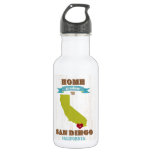 San Diego, California Map – Home Is Where The Hear Water Bottle