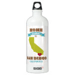 San Diego, California Map – Home Is Where The Hear Water Bottle