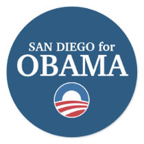 SAN DIEGO for Obama custom your city personalized stickers