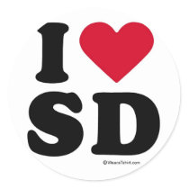 SAN DIEGO - "I LOVE SD" "I LOVE SAN DIEGO" stickers