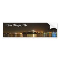 San Diego Night Lights Bumper Sticker