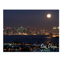 San Diego night skyline Post Cards