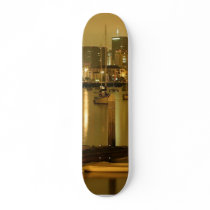 San Diego Sailboats Piers Night skateboards by lifesphere San Diego Sailboats Piers Night skateboards