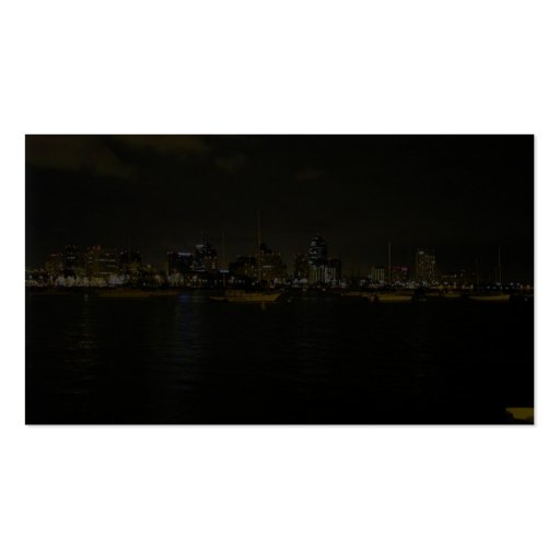 San Diego Skyline Buildings Water Sailboats Nightt Business Cards (back side)