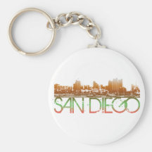 San Diego Skyline Design Keychain