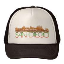 San Diego Skyline Design Trucker Hat