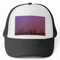 San Diego Skyline On A Foggy Morning hats by lifesphere San Diego Skyline On A Foggy Morning hats