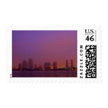 San Diego Skyline On A Foggy Morning Stamp