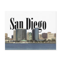 San Diego Skyline with San Diego in the Sky Postcard