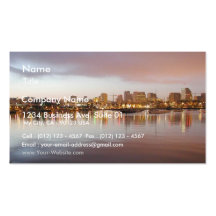 San Diego Water Bays Lights City Sunrise Business Card